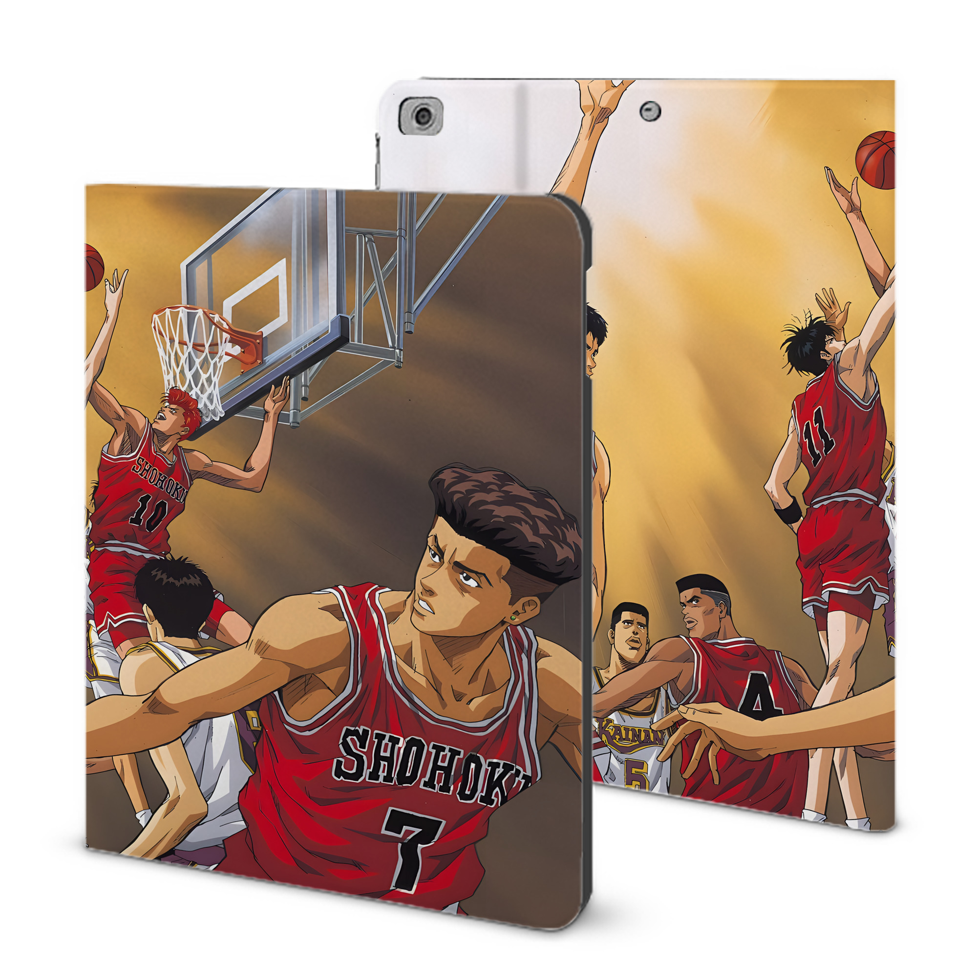 （画像用） SLAM DUNK／スラムダンク IPad ケース ブック型 PUレザー TPU 耐衝撃 軽量 薄型 ペン収納なし 全面保護 IPad 各モデル対応